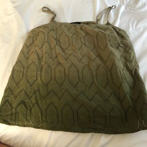 green puffy tank top